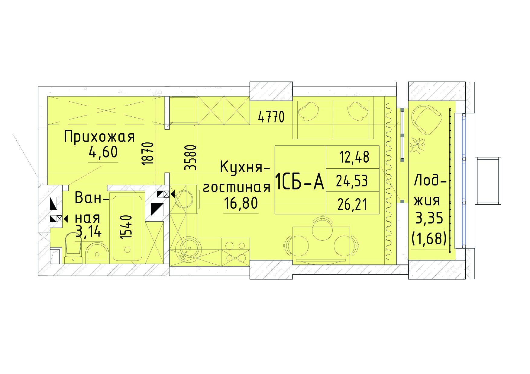 Планировка Студия