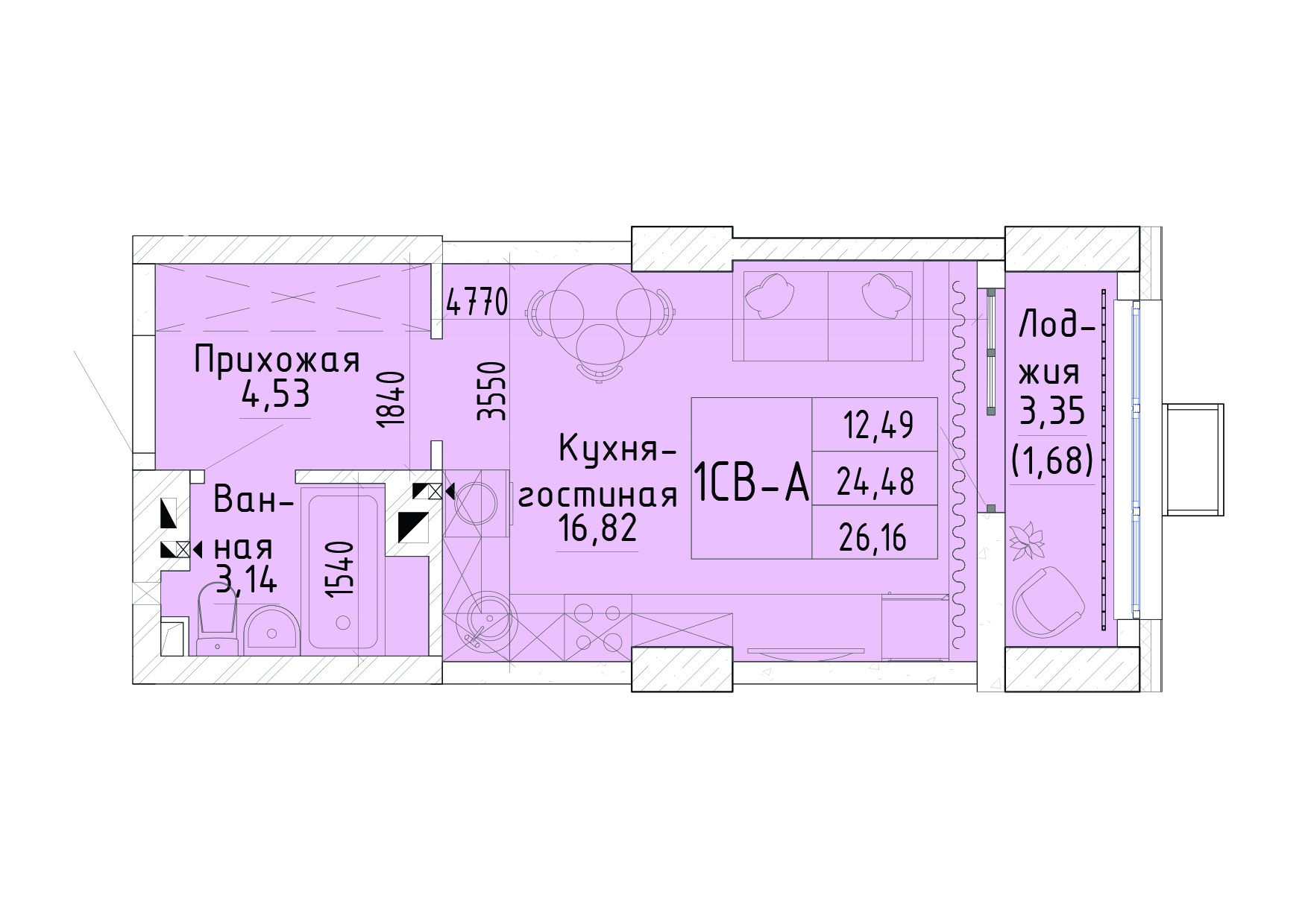 Планировка Студия