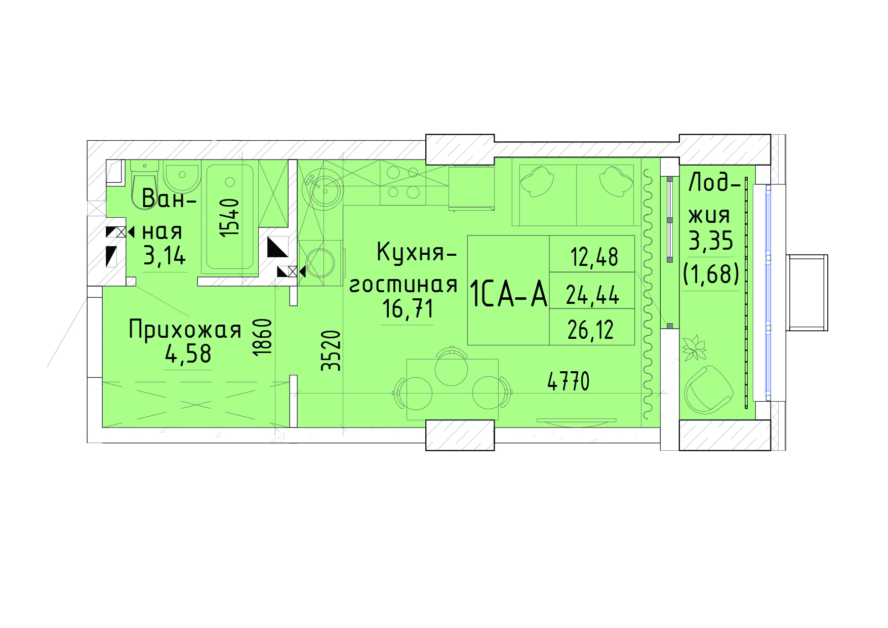 Планировка Студия