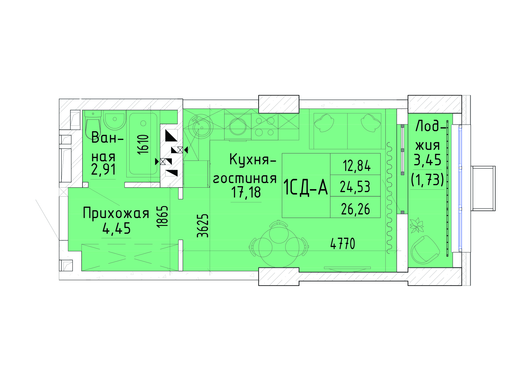Планировка Студия